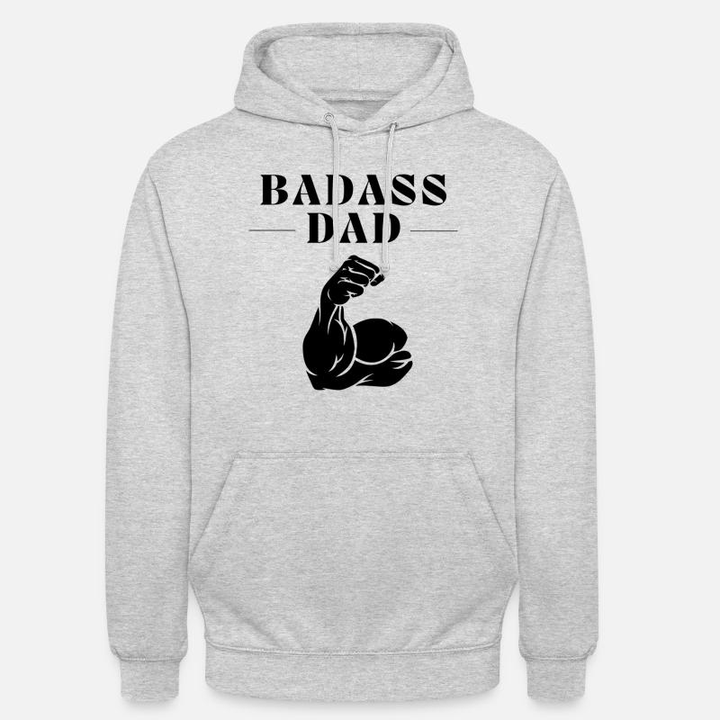 Badass DAD Déclaration Citation - Sweat-shirt à capuche unisexe - gris clair chiné