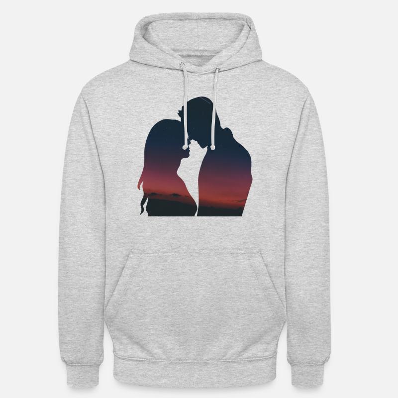 affection - Sweat-shirt à capuche unisexe - gris clair chiné