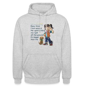 The spirit - Sweat-shirt à capuche unisexe - gris clair chiné - Devant - Alina (178cm) & Michal (187cm)