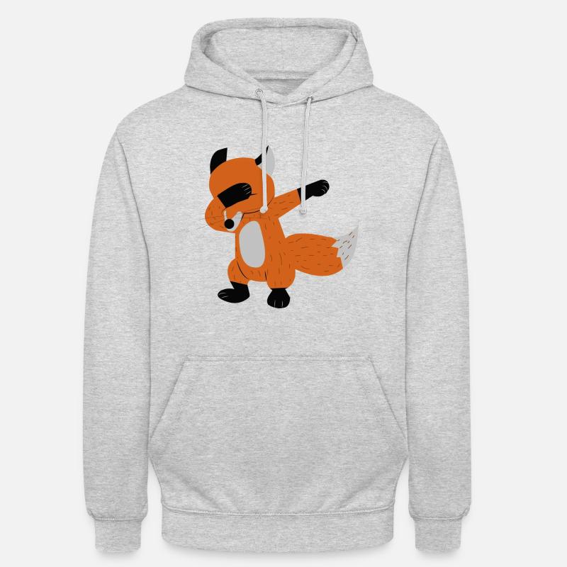 Dabbing Fox Fox Dab - Sweat-shirt à capuche unisexe - gris clair chiné