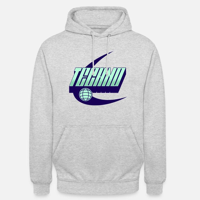 Techno - Sweat-shirt à capuche unisexe - gris clair chiné