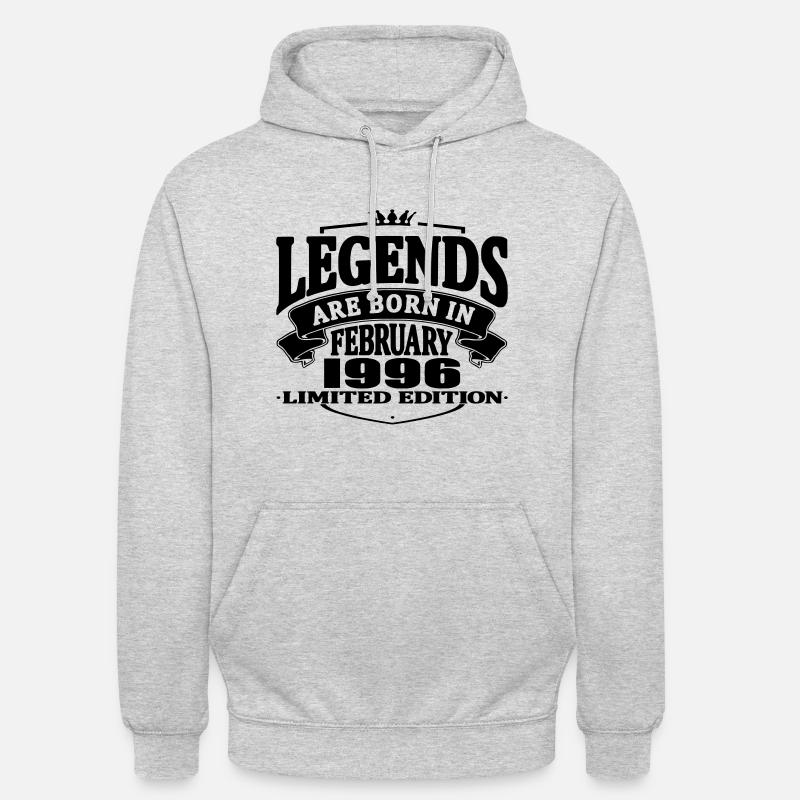 Legends are born in february 1996 - Unisex Hoodie - light heather grey