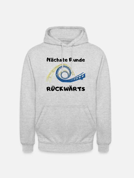 Nächste Runde rückwärts - Unisex Hoodie - Hellgrau meliert