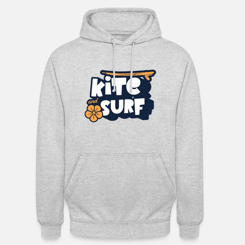 Kitesurf Kitesurfeur Kitebsurf - Sweat-shirt à capuche unisexe - gris clair chiné