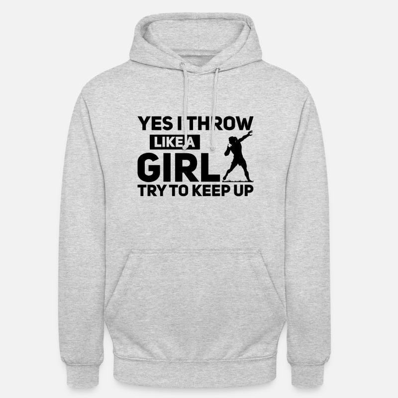 Lancer du poids - Sweat-shirt à capuche unisexe - gris clair chiné