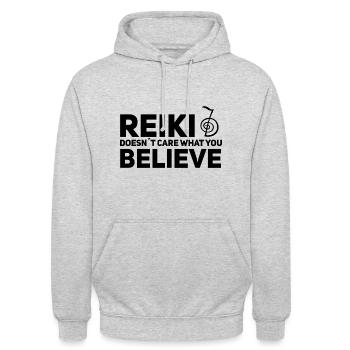 Thérapeutes Reiki - Sweat-shirt à capuche unisexe - gris clair chiné - Devant - Alina (178cm) & Michal (187cm)