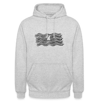 Shark fin in the sea - Unisex Hoodie - light heather grey - Front - Alina (178cm) & Michal (187cm)