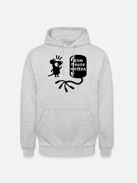 Milking machine - milk to mice - Line - Unisex Hoodie - light heather grey
