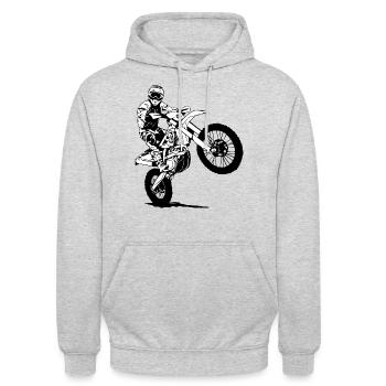 Enduro - Offroad - MotoCross - Supercross - MX - Unisex Hoodie - light heather grey - Front - Alina (178cm) & Michal (187cm)