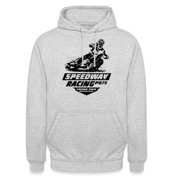 Speedway - Motorcycle Speedway - Unisex Hoodie - Hellgrau meliert - Vorne - Alina (178cm) & Michal (187cm)