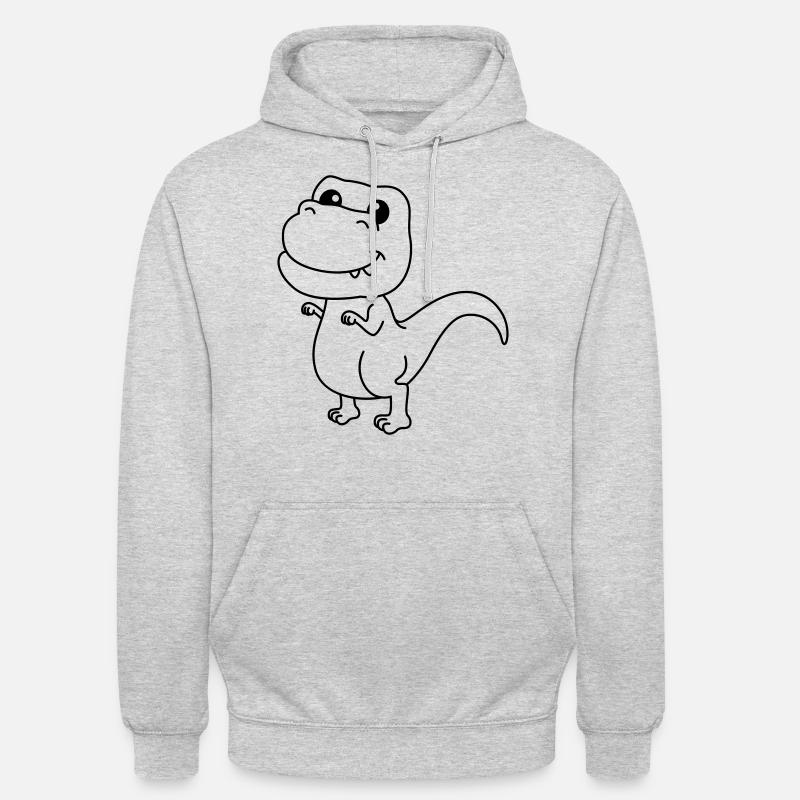 Dinosaure T-Rex Comic - Sweat-shirt à capuche unisexe - gris clair chiné