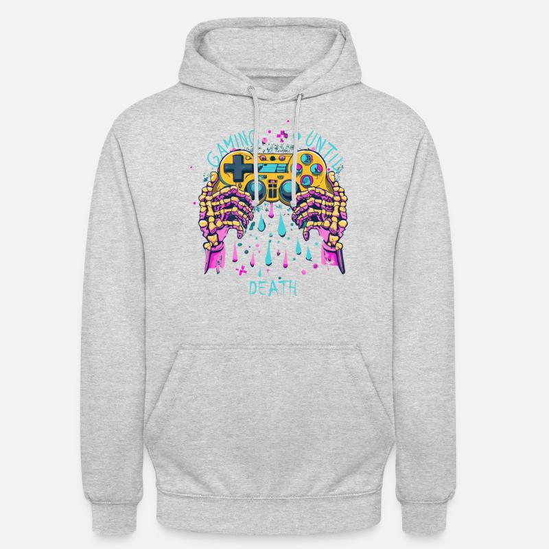 Skelett Controller - Unisex Hoodie - Hellgrau meliert