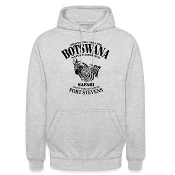 Botswana - Zebra - Unisex Hoodie - Hellgrau meliert - Vorne - Alina (178cm) & Michal (187cm)