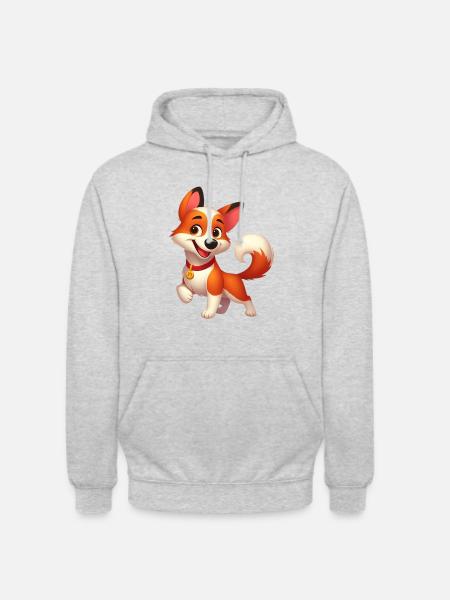 fox terrier 8 - Sweat-shirt à capuche unisexe - gris clair chiné
