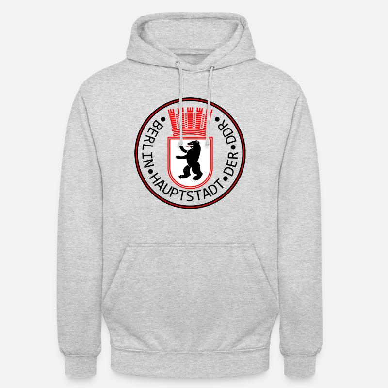 Berlin - capitale de la RDA - Sweat-shirt à capuche unisexe - gris clair chiné