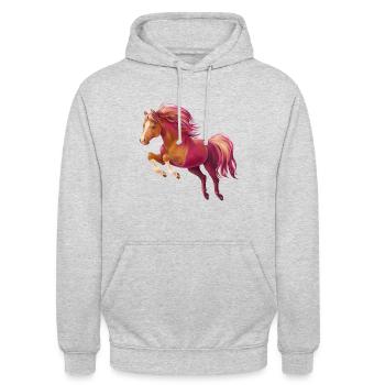 Cory the Pony - Unisex Hoodie - Hellgrau meliert - Vorne - Alina (178cm) & Michal (187cm)