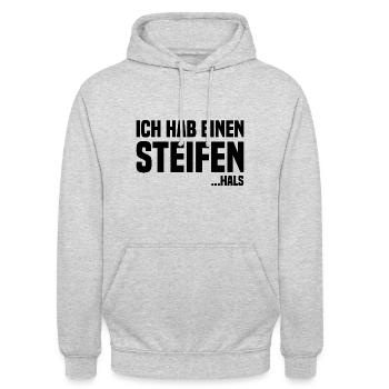 Ich hab einen steifen hals black - Unisex Hoodie - Hellgrau meliert - Vorne - Alina (178cm) & Michal (187cm)
