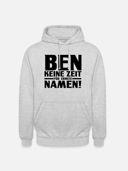Vorname Ben - Unisex Hoodie - Hellgrau meliert