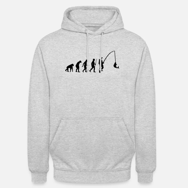 EVOLUTION DE POISSON ! - Sweat-shirt à capuche unisexe - gris clair chiné