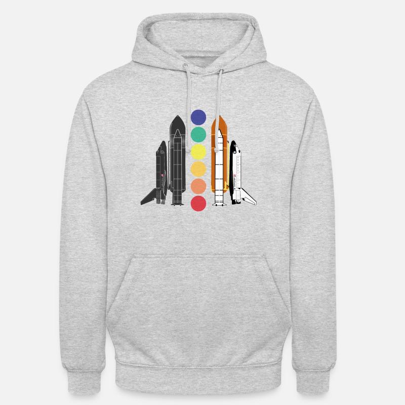 Navette spatiale multicolore conception de vaisseau spatial Sweat-shirt à capuche unisexe