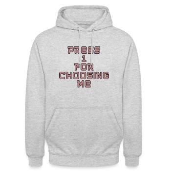 Mich wählen - Unisex Hoodie - Hellgrau meliert - Vorne - Alina (178cm) & Michal (187cm)