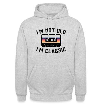 80er 90er Jahre Musik Kassette Lustig Mixtape - Unisex Hoodie - Hellgrau meliert - Vorne - Alina (178cm) & Michal (187cm)