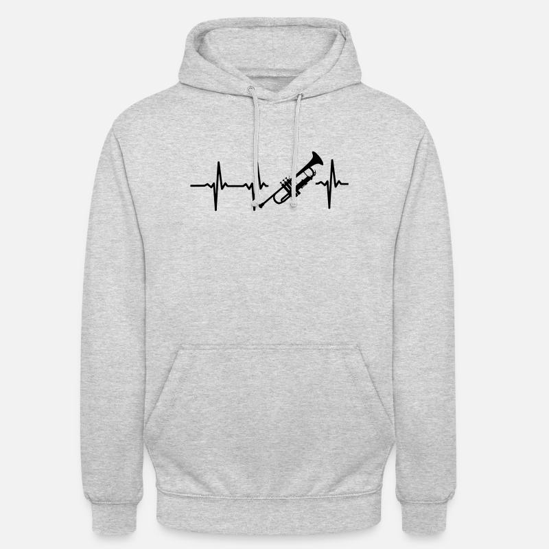 MON CŒUR BAT POUR LA TROMPETTE ! - Sweat-shirt à capuche unisexe - gris clair chiné