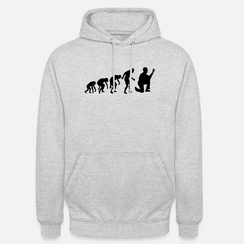 ÉVOLUTION DE LA MÉCANIQUE ! - Sweat-shirt à capuche unisexe - gris clair chiné