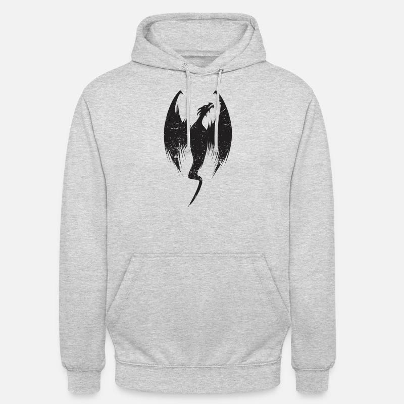Drache - Unisex Hoodie - Hellgrau meliert
