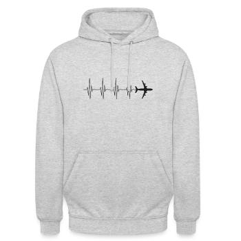 plane - Unisex Hoodie - light heather grey - Front - Alina (178cm) & Michal (187cm)