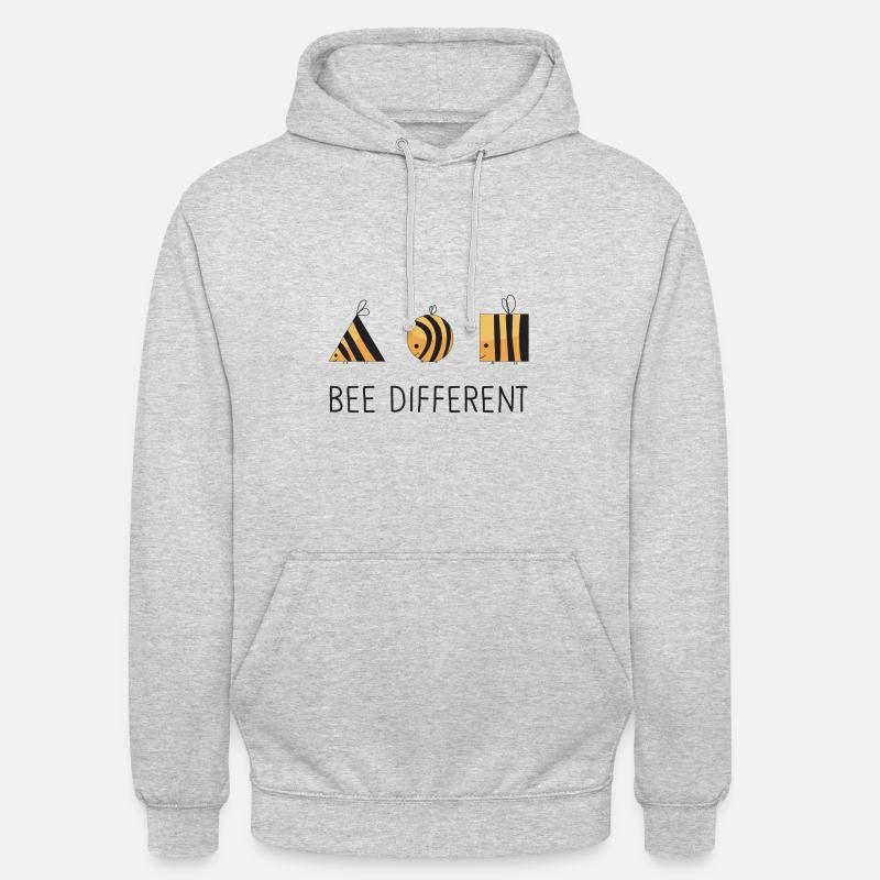 Bee Different - Sei anders mit lustigen Bienen - Unisex Hoodie - Hellgrau meliert