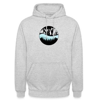 Mountains, snow and the sea - Unisex Hoodie - light heather grey - Front - Alina (178cm) & Michal (187cm)
