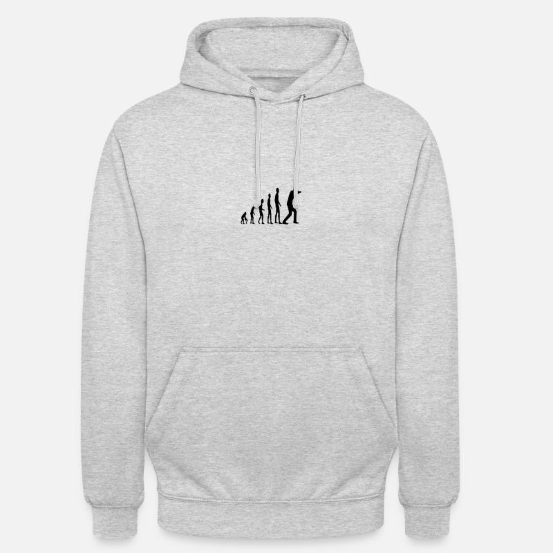 Evolution Affe Mensch Fotograf - Unisex Hoodie - Hellgrau meliert