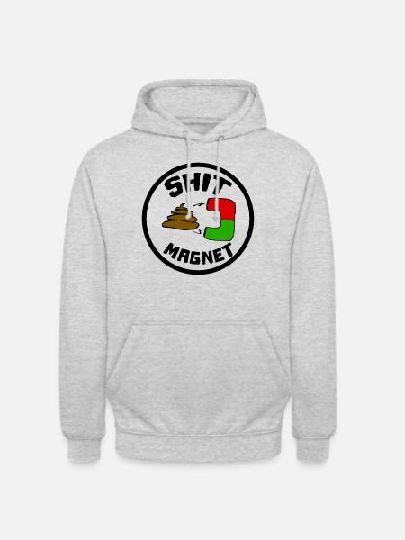 Shit Magnet Scheisse Magnet - Unisex Hoodie - Hellgrau meliert