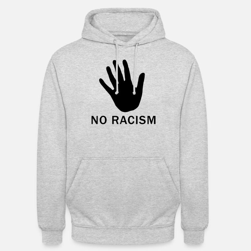 No Racism - Sweat-shirt à capuche unisexe - gris clair chiné
