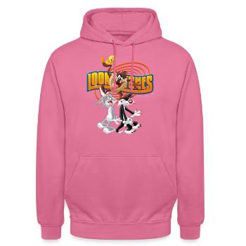 Looney Tunes Bugs Taz Tweety Sylvester - Unisex Hoodie - pink - Front - Alina (178cm) & Michal (187cm)