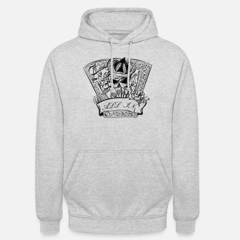 Jeu de Poker avec la mort - Sweat-shirt à capuche unisexe - gris clair chiné