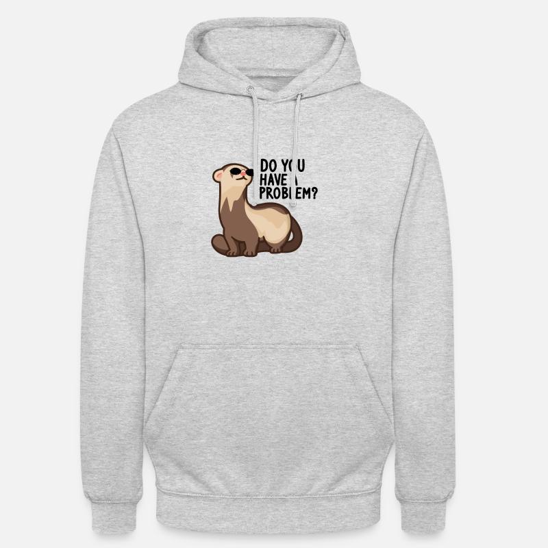 Frettchen Wiesel Ferret Liebhaber - Problem? - Unisex Hoodie - Hellgrau meliert