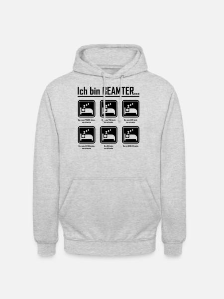 Beamte - Was meine Eltern von mir denken, schlafen - Unisex Hoodie - Hellgrau meliert