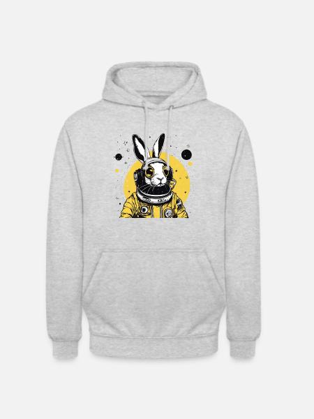 Moonraver Rabbit - Unisex Hoodie - Hellgrau meliert