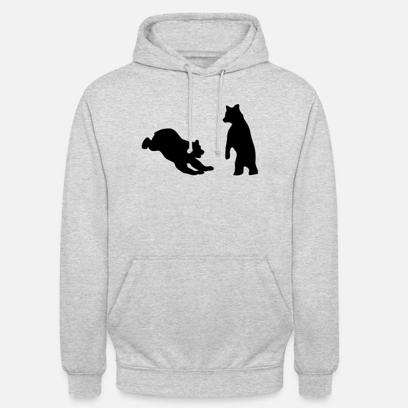 Bears, Bear cubs - ours - Sweat-shirt à capuche unisexe - gris clair chiné