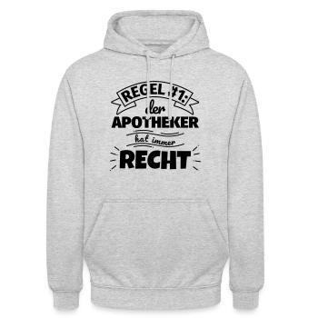 Apotheker Geschenke Approbation Apotheke - Unisex Hoodie - Hellgrau meliert - Vorne - Alina (178cm) & Michal (187cm)