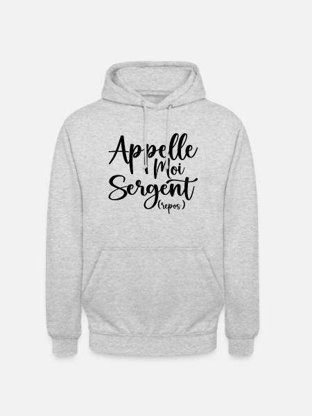 Appelle Moi Sergent Repos - Sweat-shirt à capuche unisexe - gris clair chiné