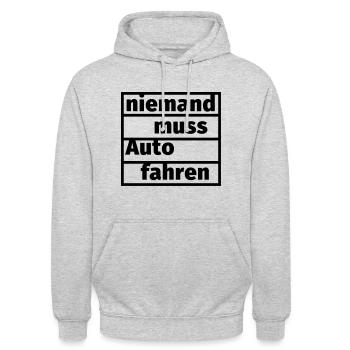 Fahrrad fahren Umwelt schützen Klimawandel Spruch - Unisex Hoodie - Hellgrau meliert - Vorne - Alina (178cm) & Michal (187cm)