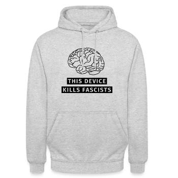 Anti-fascist humor - anti-racism - Unisex Hoodie - light heather grey - Front - Alina (178cm) & Michal (187cm)