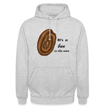 Brötchen im Bauch - Unisex Hoodie - Hellgrau meliert - Vorne - Alina (178cm) & Michal (187cm)