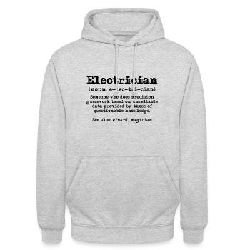 Elektriker Geschenke für Männer - Lustige Elektrik - Unisex Hoodie - Hellgrau meliert - Vorne - Alina (178cm) & Michal (187cm)