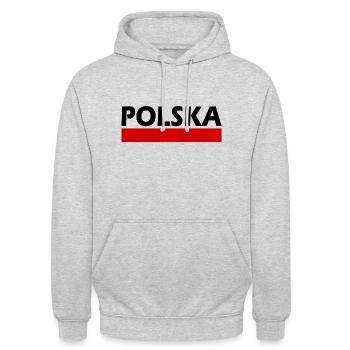 Polen - Unisex Hoodie - Hellgrau meliert - Vorne - Alina (178cm) & Michal (187cm)