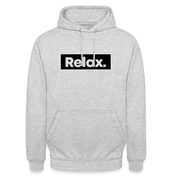 Relax - Unisex Hoodie - Hellgrau meliert - Vorne - Alina (178cm) & Michal (187cm)