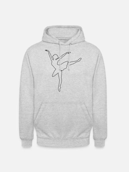 One Line Ballerina - Unisex Hoodie - Hellgrau meliert